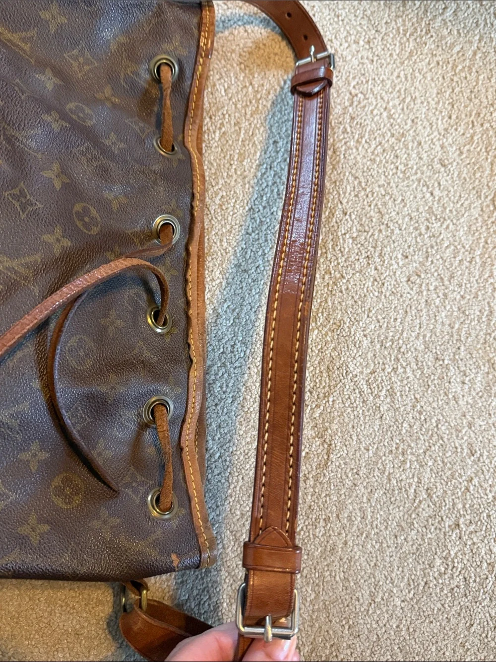 Louis Vuitton Monogram Bucket Noe Bag Shoulder Bag With COA